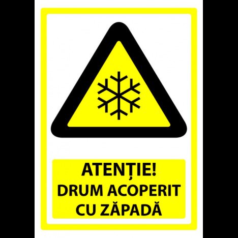 Indicator pentru atentie drum acoperit cu zapada