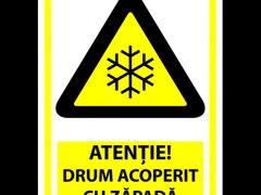 Indicator pentru atentie drum acoperit cu zapada